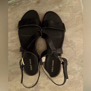 Worn once, black Cole Haan sandals.